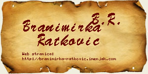 Branimirka Ratković vizit kartica